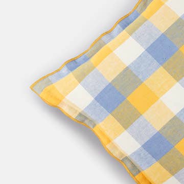 GINGHAM CHECKS LINEN PILLOW COVER