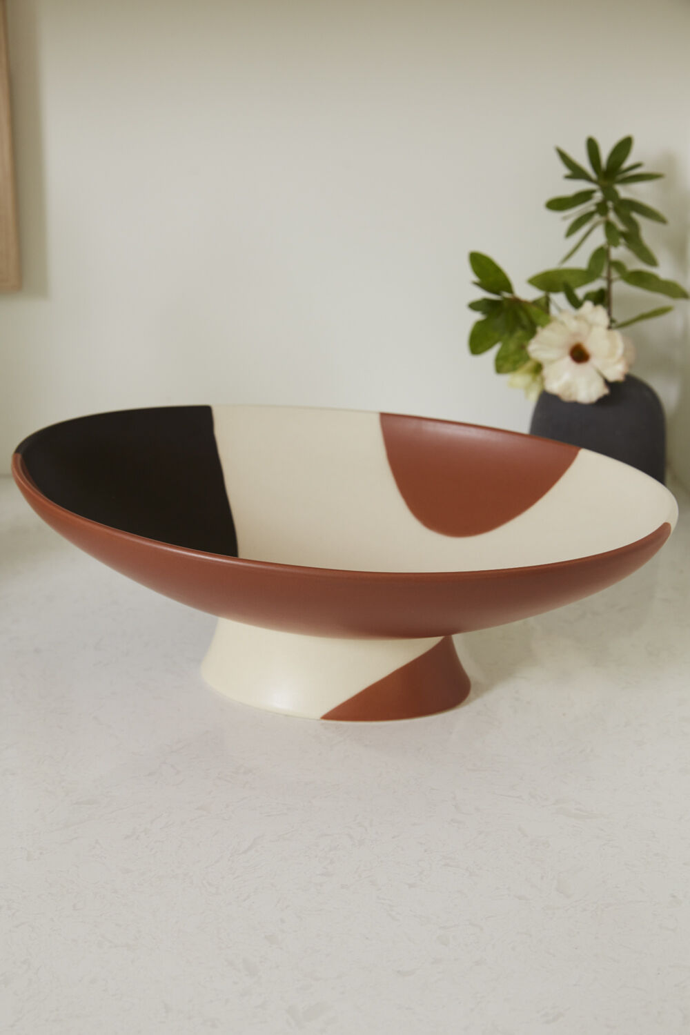 CALICO PEDESTAL BOWL