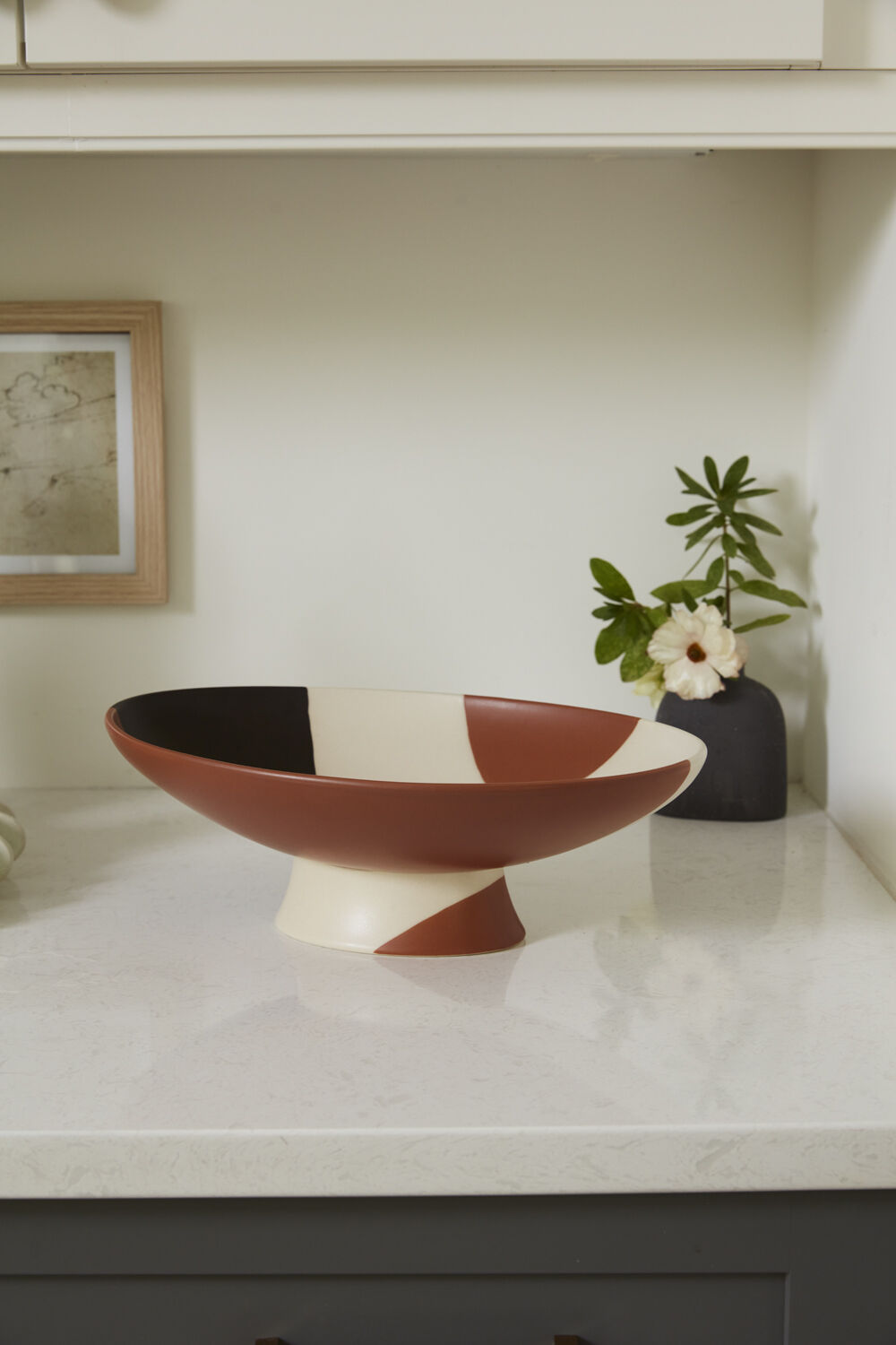 CALICO PEDESTAL BOWL