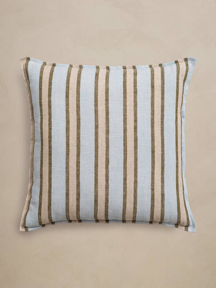 Sunday Blue Linen Pillow Cover