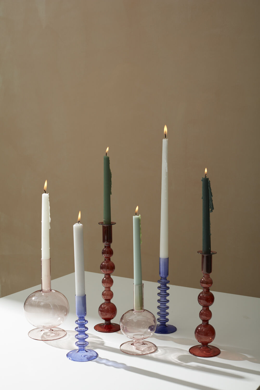 LUMINA COLL.VIOLET CANDLEHOLDER TALL