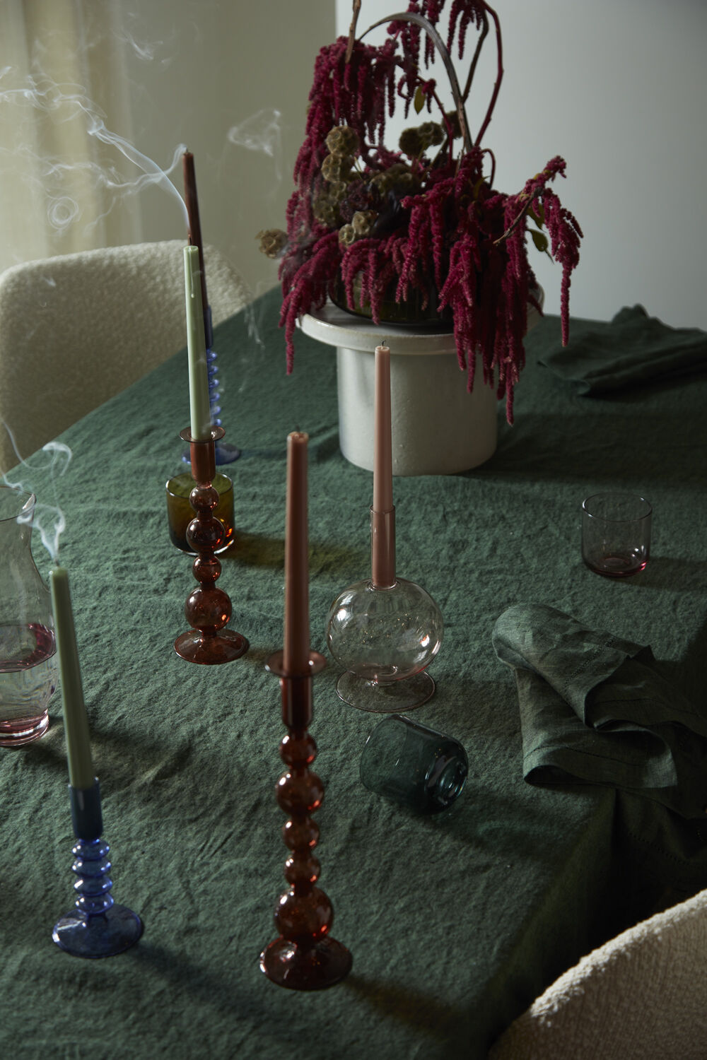 LUMINA COLL.VIOLET CANDLEHOLDER TALL